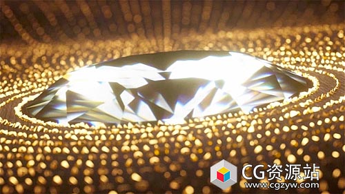 AE模板-豪华钻石黄金闪烁粒子公司开场颁奖片头