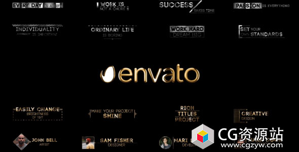 AE模板-企业金色标题字幕条动画Corporate Golden Titles V.3