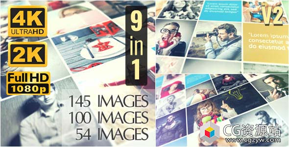 AE模板-情人节婚礼周年纪念生日照片幻灯片slideshow