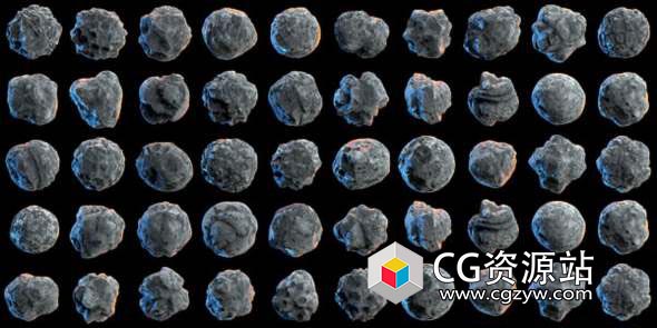 C4D石头预设3D模型 TFMSTYLE – Rock FM For Cinema 4D (lib4d+OBJ)