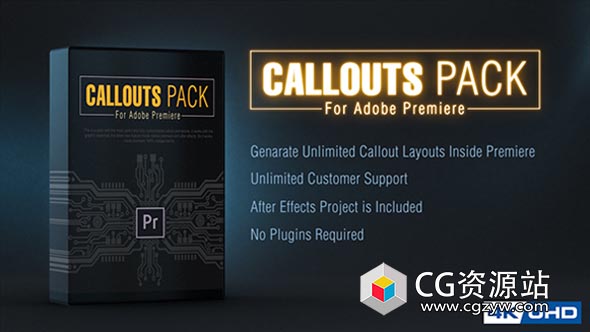 AE/Pr模板-13组科技感指示线介绍说明动画 Callout Line Pack For Premiere