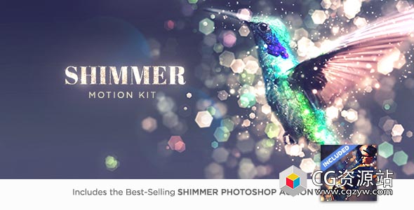 AE脚本+PS动作唯美闪烁粒子文字图片动画 Shimmer Motion Kit