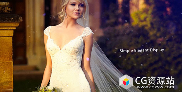 AE模板-浪漫唯美梦幻粒子婚礼家庭照片相册动画+背景音乐