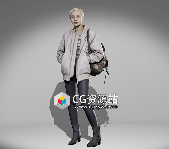 20组高分辨率真实女性全身扫描3D模型