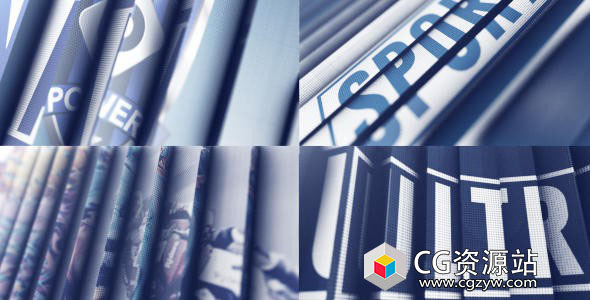 AE模板-E3D制作三维翻转动态转场新闻包装视频片头 Dynamic Powerful Opener