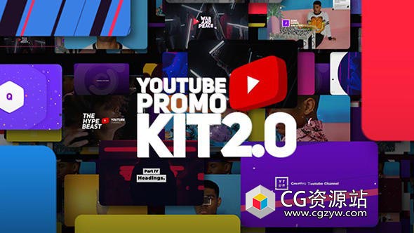 AE PR模板-4K分辨率创意网络社交宣传视频宣传包装工具包-图片1