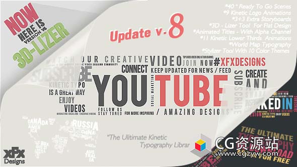 AE模板-创意MG动画文字标题排版字幕组合动画工具包