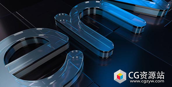 AE模板-三维标志玻璃质感Logo动画 Cool Glass Logo