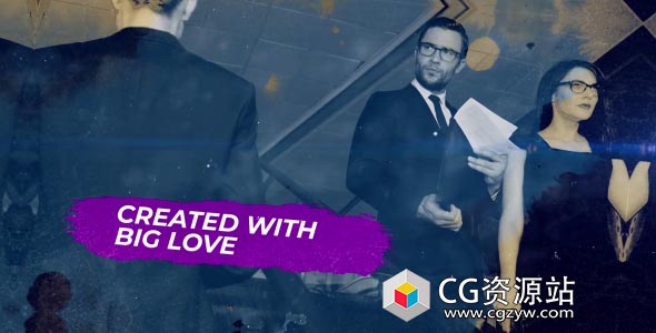 AE模板-电影预告片水墨人物介绍定格片头 Ink Freeze Frame