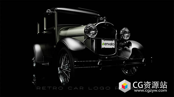 AE模板-复古老爷车Logo动画片头 Retro Car Logo Reveal