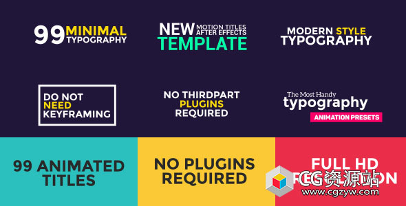 AE模板-99个标题动画包 99 Titles Animation Pack