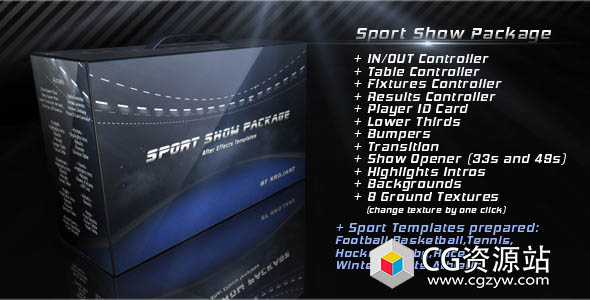 AE模板-体育节目​​包电视栏目包装片头 Sport Show Package