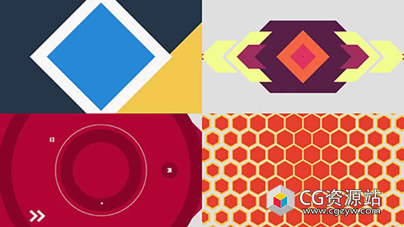 AE模板-100组多彩图形动画视频转场过渡