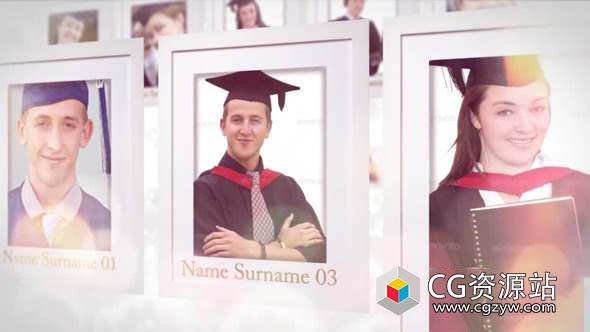 AE模板-家庭相册学校毕业典礼片头 School Generation