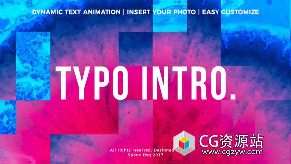 AE模板-时尚动力排版字幕标题展示 typo-intro