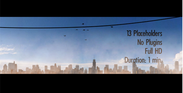 AE模板-城市预告片电线剪影片头 City Trailer