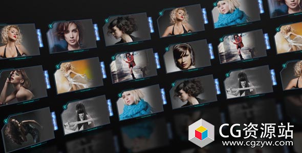 AE模板-商业企业视频墙三维环形照片墙片头展示 Circle Screens