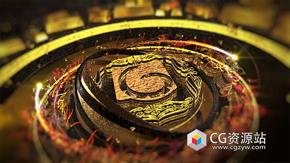 AE模板-三维暗黑金色银色Logo文字动画 The Ultimate Intense Logo Reveal