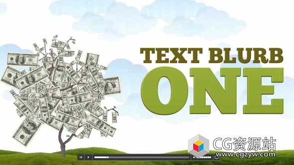 AE模板-金钱树生长动画片头 Money Tree