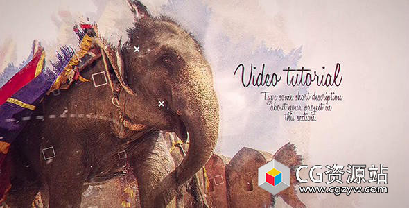 AE模板-复古墨水散开照片幻灯片Ink Slideshow