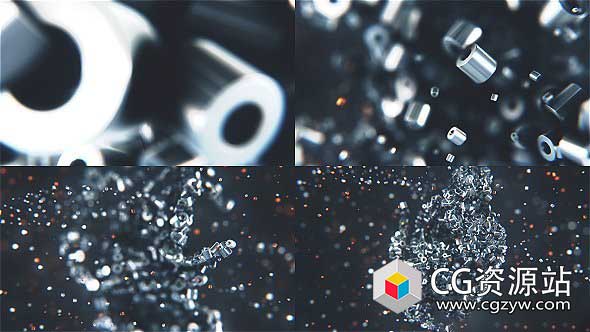 AE模板-三维金属标志粒子汇聚Logo动画 Metalic Particles Logo