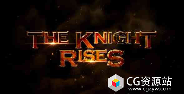 AE模板-三维标志文本电影预告片宣传TheKnightRises-CinematicTrailer
