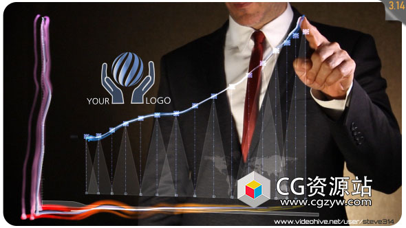AE模板-手指点击商业图表标志介绍Logo动画 Business Chart – Logo Intro.rar.baiduyun.uploading