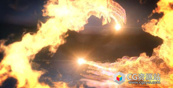 AE模板-火焰爆炸碰撞Logo动画 Fire Dance Logo Reveal