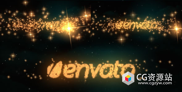 AE模板-闪闪发光星光粒子汇聚文字Logo动画 Logo & Text Intro – Glitters