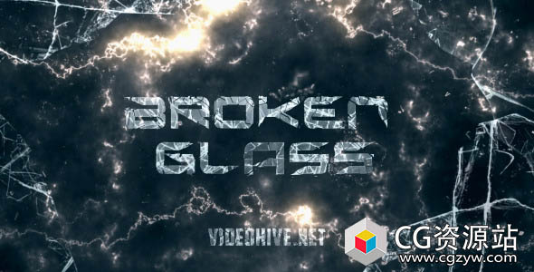 AE模板-玻璃破碎预告片3D动作电影宣传片头Broken Glass Trailer
