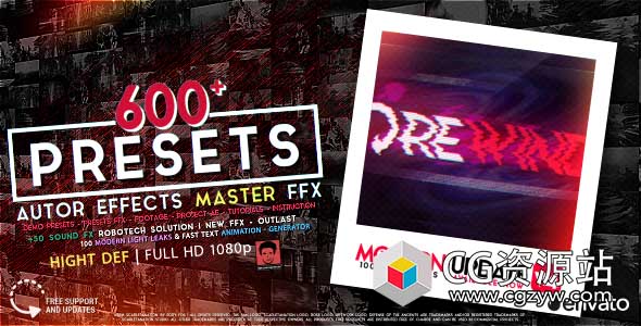 AE模板-600组FFX特效预设电影毛刺字幕漏光效转场AUTHOR Effects Master FFX