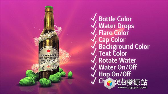 AE模板-啤酒工具包宣传包装片头 Beer Kit