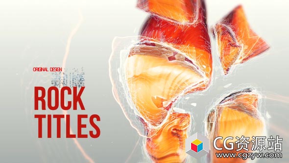 AE模板-创意科技感电影动态史诗石头文字片头 Rock Titles