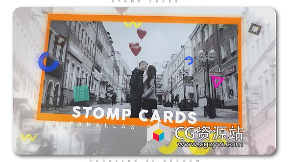 AE模板-空间感卡片视差快闪视频片头 Stomp Cards Parallax Opener