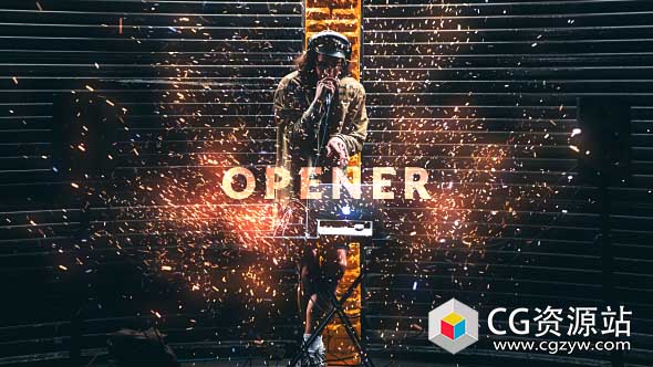 AE模板-电影史诗火星粒子爆炸文字图片快闪片头 Fire Sparks Opener