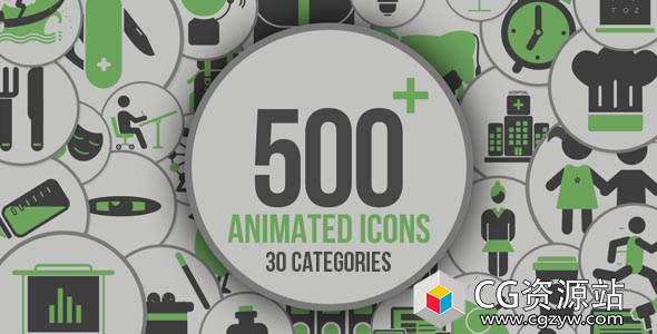 AE模板-500组扁平化信息图表医疗社会体育ICON图标MG动画-图片1