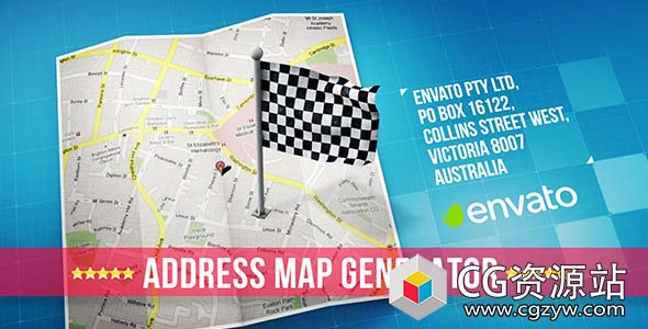 AE模板-地理信息坐标标记世界旅行位置地点地图动画map