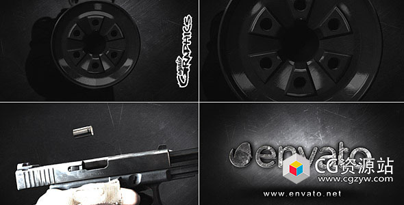 AE模板-史诗游戏开枪三维文字Logo动画 Hitman Logo