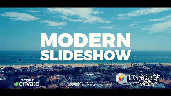 AE模板-4K动态时尚视频幻灯片开场片头 Slideshow