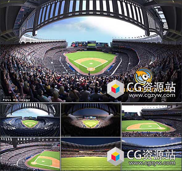 3DMax体育场球场3D模型包Yankee Stadium with Animated Audience