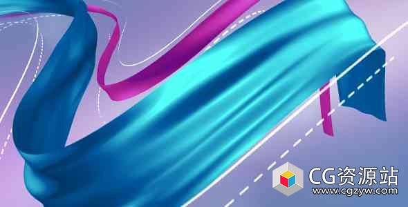 AE模板-3D丝绸线条条纹生长动画logo片头Silk Logo Revel V2