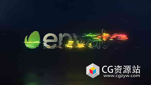 AE模板-旋转信号损坏毛刺标志Logo动画 Rotating Glitch Logo