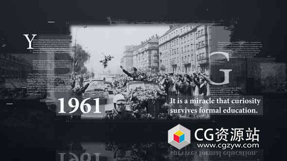 AE模板-复古回忆历史时间表幻灯片history timeline