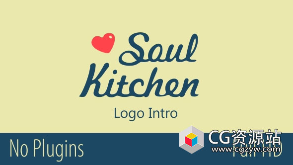 AE模板-厨房标志介绍MG动画片头 Soul Kitchen Logo Intro