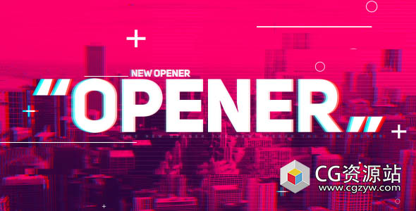 AE模板-城市动态故障介绍活力动感图片视频开场 Opener