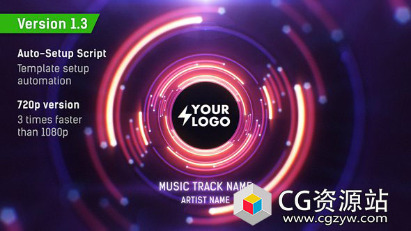 AE模板-时尚科技感炫酷音乐节奏音频波形可视化动画-图片1