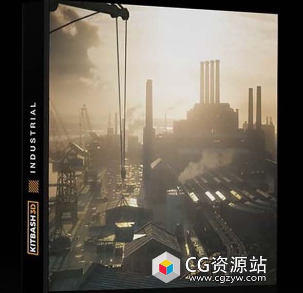 码头工厂工业三维模型场景Kitbash3D – Industrial-图片1