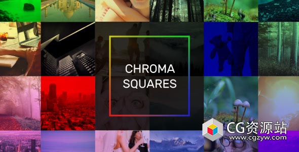 AE模板-色度方块动态幻灯片图片开场 Chroma Squares Dynamic Slideshow
