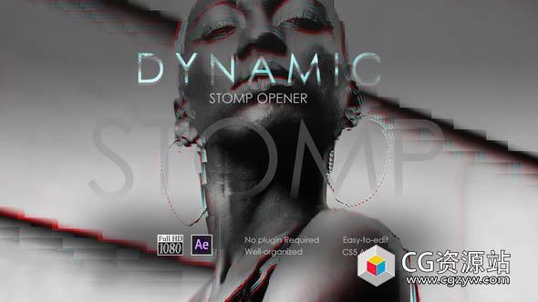 AE模板-创意动态快闪文字图片开场 Dynamic Stomp Opener