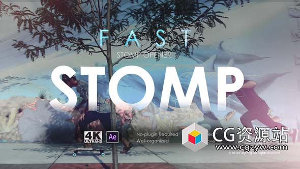 AE模板-企业动态快速介绍图片视频开场片头 Fast Stomp Opener